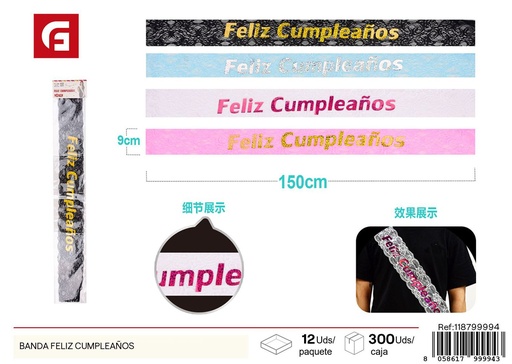 [118799994] Banda feliz cumpleaños - Accesorios de fiesta