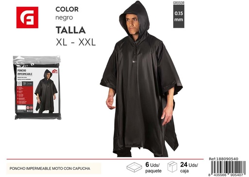 [188090540] Poncho impermeable para moto con capucha - Artículos de lluvia