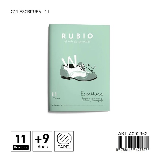 [A002962] Cuaderno RUBIO escritura 11 C11 - Desarrollo de habilidades de escritura