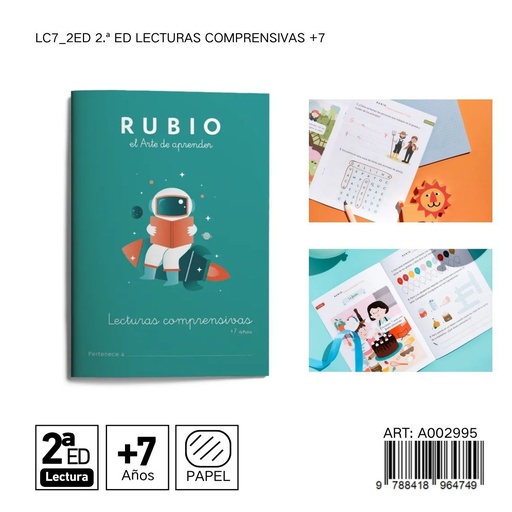[A002995] Cuaderno RUBIO lecturas comprensivas LC7_2ED segunda edición - Lectura y comprensión para niños