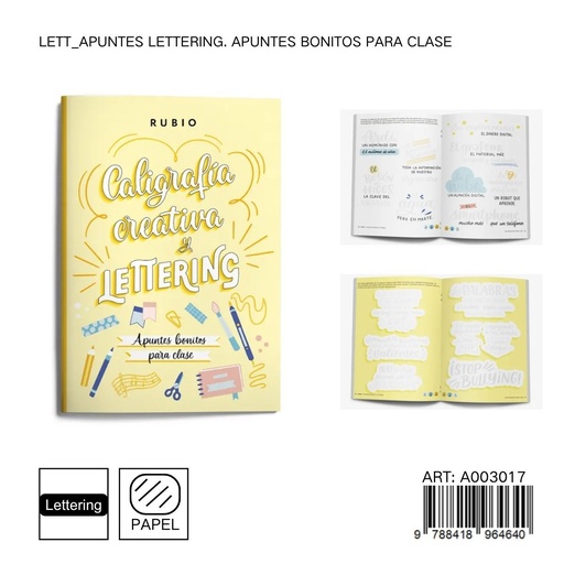[A003017] Cuaderno de apuntes RUBIO LETT_APUNTES - Lettering y escritura creativa