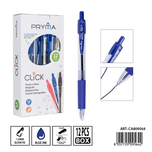 [0239282] Bolígrafo retráctil azul PRYMA 1mm - Herramienta de escritura