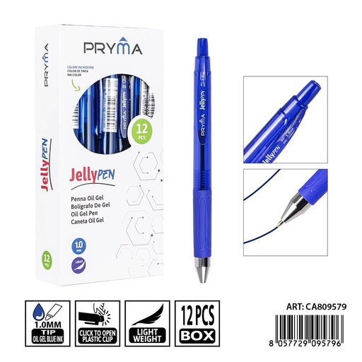 [0239543] Bolígrafo de gel azul PRYMA 1.0mm - Herramienta de escritura confiable