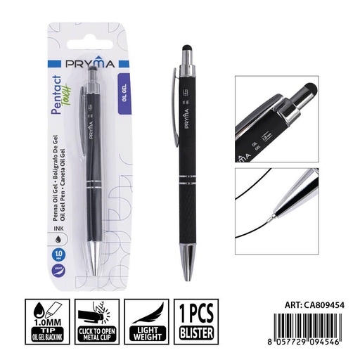 [0238816] Bolígrafo con goma para pantalla táctil 1 mm negro - Material de escritura