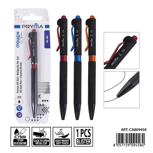 [0238820] Bolígrafo para pantallas táctiles PRYMA 0.7mm - Innovador y práctico