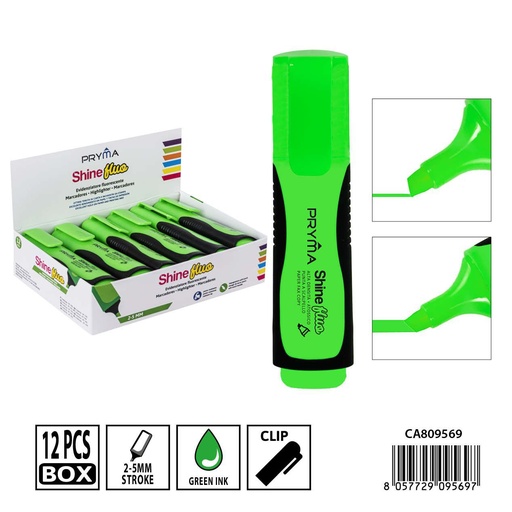 [0239533] Subrayador verde 2/5mm PRYMA - Herramienta de escritura destacada