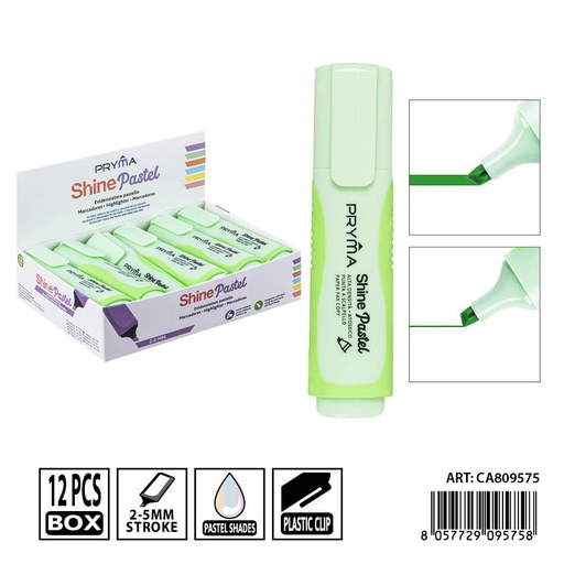 [0239539] Subrayador verde pastel 2/5mm PRYMA - Herramienta de escritura destacada