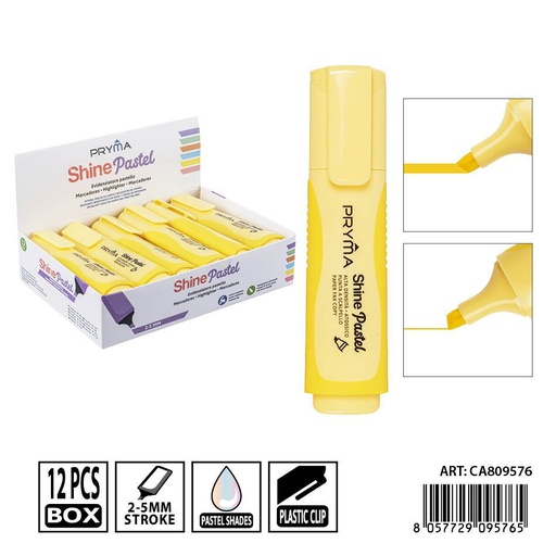[0239540] Subrayador amarillo pastel 2/5mm PRYMA - Herramienta de escritura efectiva