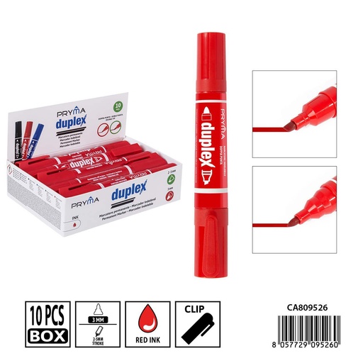 [0239223] Marcador permanente de punta gruesa 2-5/3mm rojo - Escritura práctica