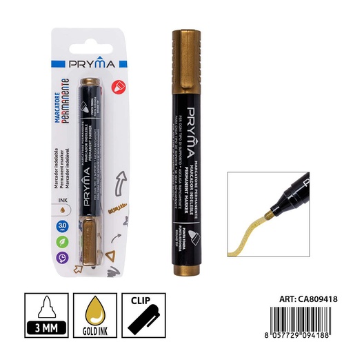 [0238776] Marcador permanente redondo 2/3mm oro - Material de escritura y oficina