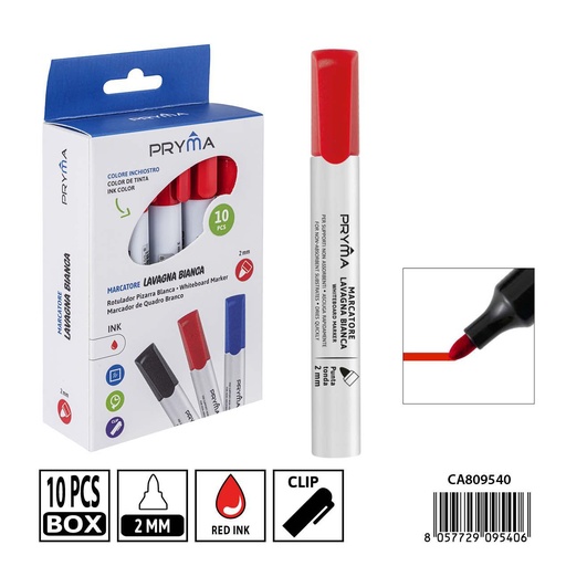 [0239162] Ratolador de pizarra 2mm punta redonda rojo - Herramienta de escritura creativa