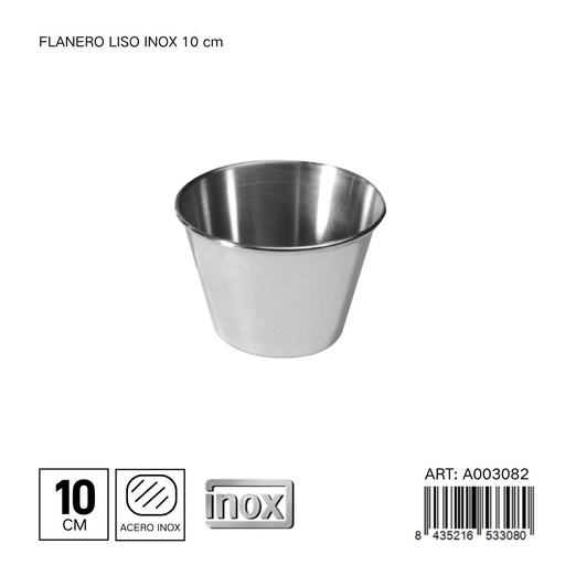 [A003082] Flanero liso de inox de 10 cm - Cocina