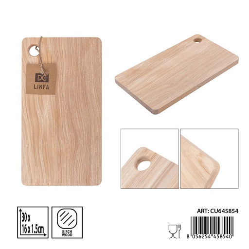 [0241829] Tabla de cortar de madera de abedul 30x16x1.5 cm - Accesorios de cocina