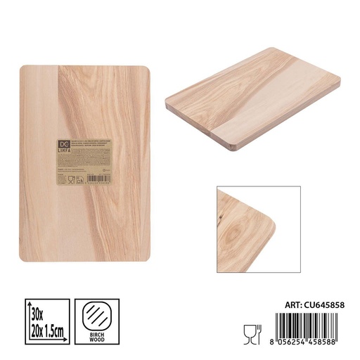 [0241833] Tabla de cortar de madera de abedul 30x20x1.5 cm - Accesorios de cocina