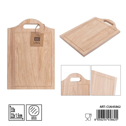 [0241837] Tabla de cortar de madera de abedul 33x22x1.5 cm - Accesorios de cocina