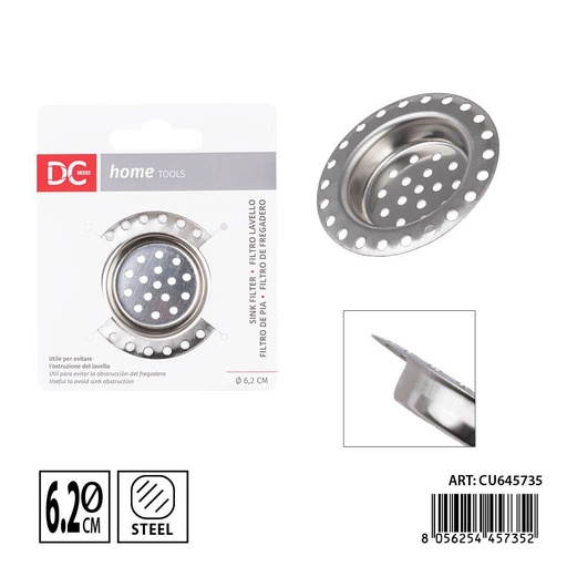 [0241040] Filtro de fregadero de acero inoxidable 6.2 cm - Accesorios de cocina