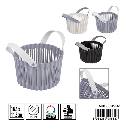 [0240206] Cesta pequeña con asas 3 piezas 18.5x11.5 cm DC CASA - Accesorios de almacenamiento