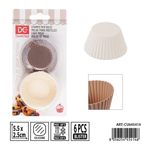 [0239420] Set de moldes de silicona para pastel mini 6 piezas 5.5x2.5 cm DC CASA - Utensilios de repostería