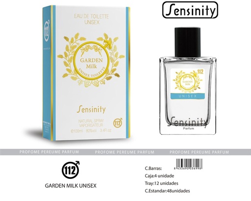 [HYS112] Perfume Garden Milk Pour Unisex Sensinity - Fragancia fresca y unisex