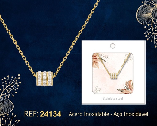 [24134] Collar de acero inoxidable con sobre - Joyería premium y colgantes elegantes