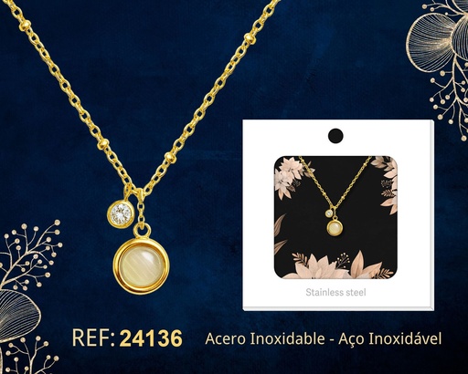 [24136] Collar de acero inoxidable con sobre - Joyería premium y colgantes elegantes