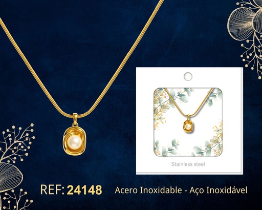 [24148] Collar de acero inoxidable con sobre - Joyería premium y colgantes elegantes