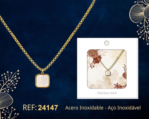 [24147] Collar de acero inoxidable con sobre - Joyería premium y colgantes elegantes