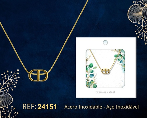 [24151] Collar de acero inoxidable con sobre - Joyería premium y colgantes elegantes