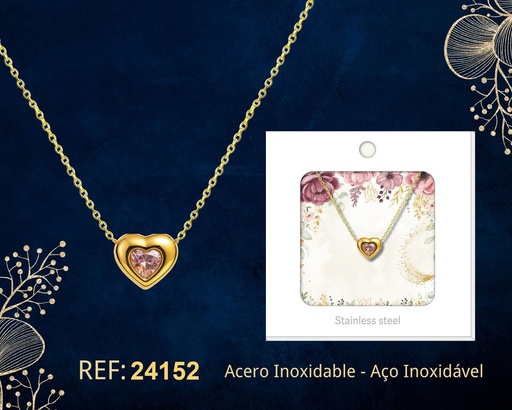 [24152] Collar de acero inoxidable con sobre - Joyería premium y colgantes elegantes