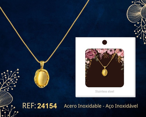 [24154] Collar de acero inoxidable con sobre - Joyería premium y colgantes elegantes
