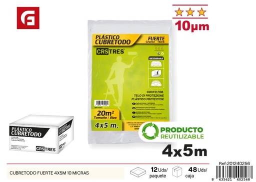 [201240256]  cubretodo fuerte 4x5 metros 10 micras - Accesorios de ferretería para pintura