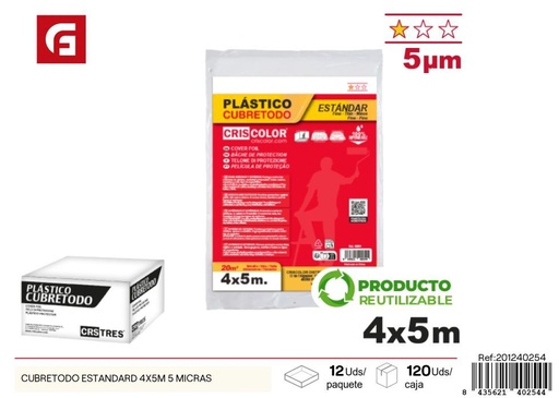 [201240254]  cubretodo estándar 4x5 metros 5 micras - Accesorios de ferretería para pintura