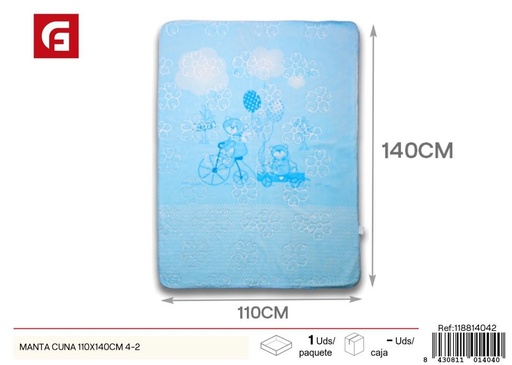[8430811014042]  manta cuna 110x140cm 4-2 - Ropa de cama textil