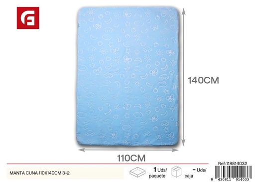 [8430811014032]  manta cuna 110x140cm 3-2 - Ropa de cama textil