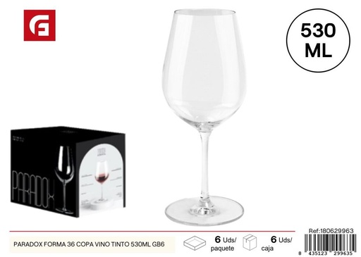 [180629963] Copa de vino tinto 530 ml serie Paradox Forma GB6 - Copas de vidrio