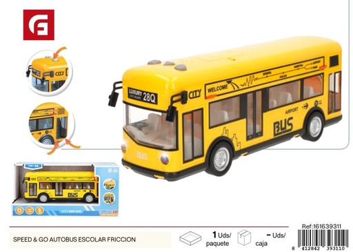 [161639311] Autobús escolar de fricción Speed & Go - Juguetes de vehículos