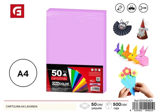 [201240421] Cartulina A4 color lavanda - Material de manualidades y papelería