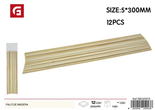 [186321013] Palo de madera 5# - 12 piezas - Materiales para manualidades