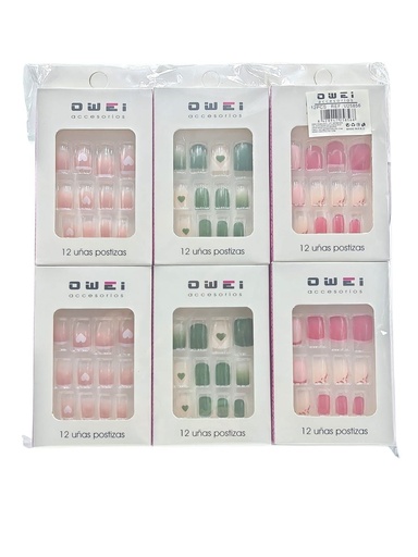 [8428947258568] Uñas postizas adultas 12/u U25856 OW - Uñas y accesorios
