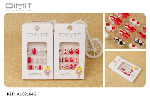 [8435693868200] Uñas postizas niñas 12/u AU02104G DM - Uñas y accesorios infantiles