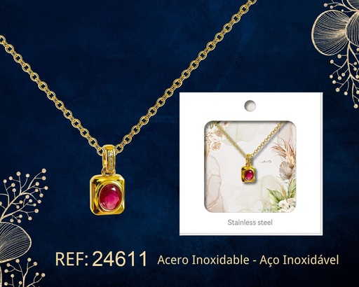 [24611] Colgante chapado en oro 14K con circonita - Joyería premium