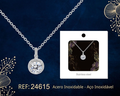 [24615] Colgante chapado en oro 14K con circonita - Joyería premium