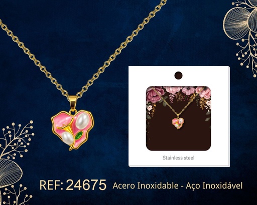 [24675] Colgante chapado en oro de 14K con circonita - Joyería premium de alta calidad