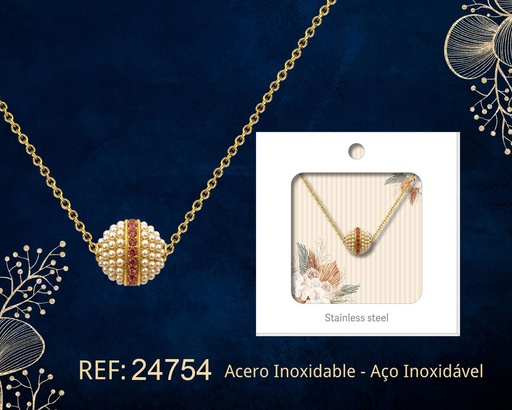 [24754] Colgante chapado en oro de 14K con circonita - Joyería premium de alta calidad