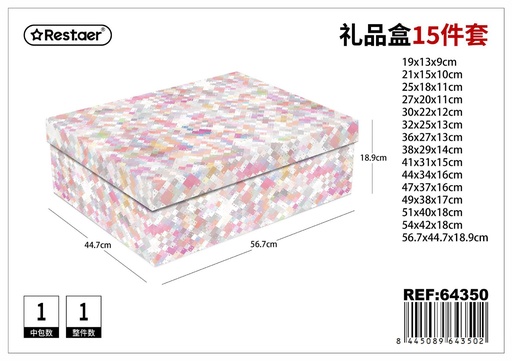 [64350] Caja de papel (15 piezas) (56.7x44.7x18.9 cm) - Artículos de regalo y packaging