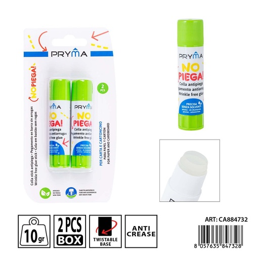 [0235452] Pegamento en barra sin arrugas 10g 2 piezas - Utensilios de pegado escolar