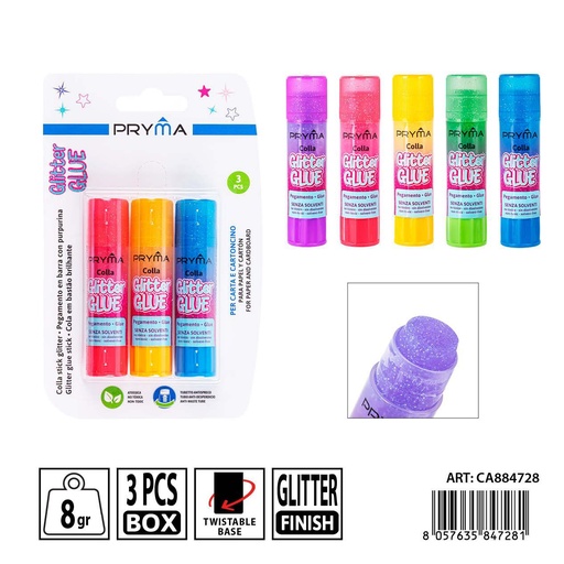 [0235448] Pegamento en barra multicolor 8g 3 pcs - Adhesivos y pegamentos