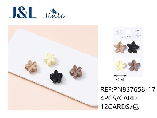 [8445801242037] Pack de 4 pinzas flor 3cm 12 piezas - Accesorios para el cabello