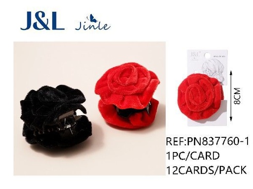 [8445801246547] Pinza flor terciopelo 12 piezas - Accesorios para el cabello