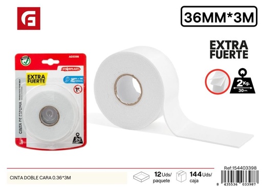 [154403398] Cinta doble cara 0.36*3 m - Adhesivos y herramientas